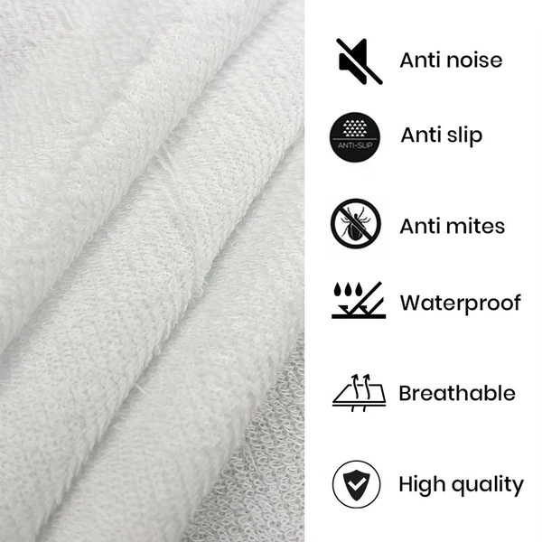 Jointless 100% Waterproof Mattress Protector | Premium Export Quality Terry Cotton Fitted Style - White