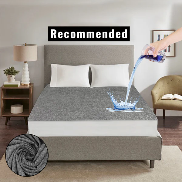 Jointless 100% Waterproof Mattress Protector | Premium Export Quality Terry Cotton Fitted Style – Grey