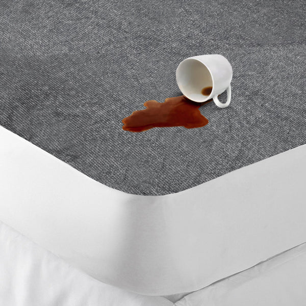 Jointless 100% Waterproof Mattress Protector | Premium Export Quality Terry Cotton Fitted Style – Grey