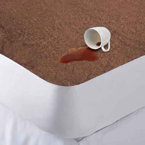 Jointless 100% Waterproof Mattress Protector | Premium Export Quality Terry Cotton Fitted Style – Brown