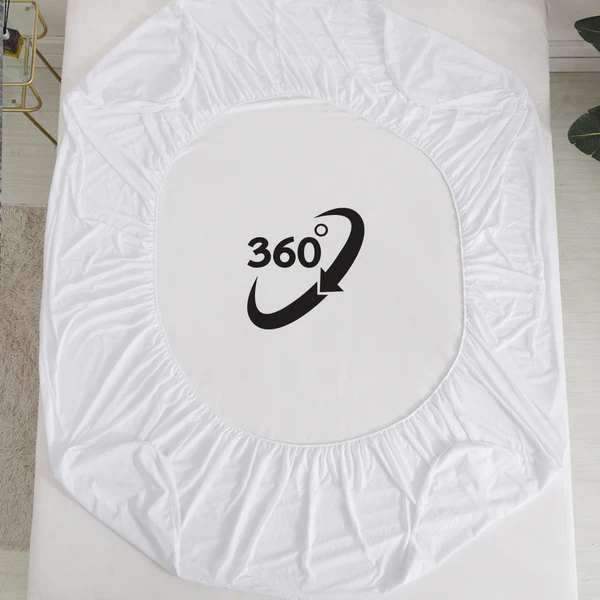 Jointless 100% Waterproof Mattress Protector | Premium Export Quality Terry Cotton Fitted Style - White