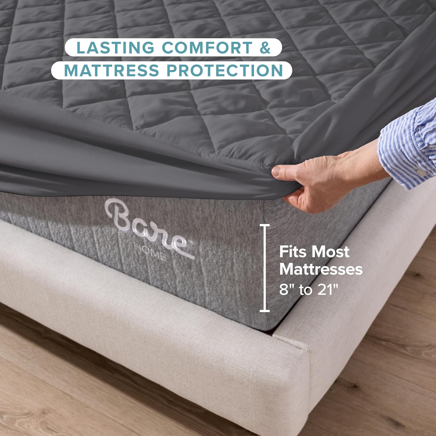 Waterproof Quilted Mattress Protector | Washable, Dust Proof & Hypoallergenic Bedding Cover Fitted Sheet King Size & Single Size