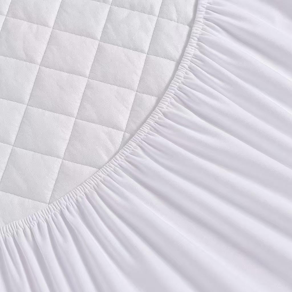 Waterproof Quilted Mattress Protector | Washable, Dust Proof & Hypoallergenic Bedding Cover Fitted Sheet King Size & Single Size