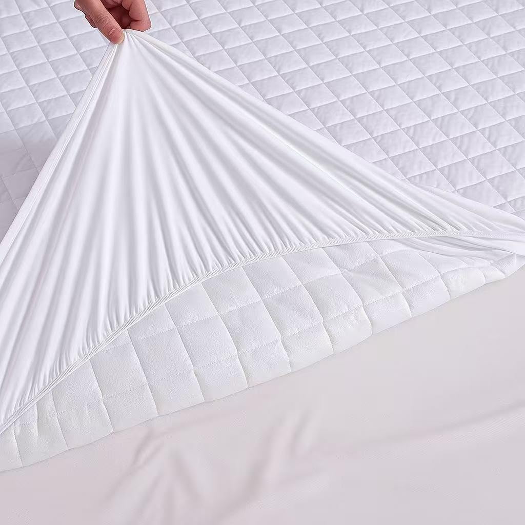 Waterproof Quilted Mattress Protector | Washable, Dust Proof & Hypoallergenic Bedding Cover Fitted Sheet King Size & Single Size