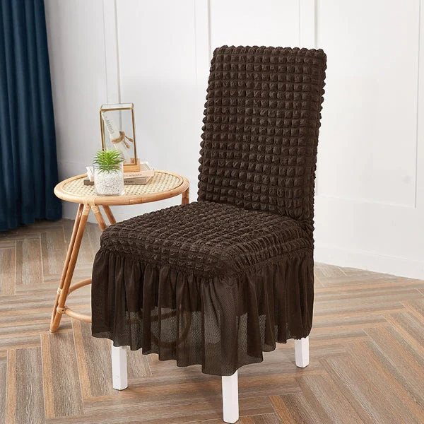 Dining Chair Cover Set 8 Piece Elastic Fitted Solid Color Cover Comfortable Chair Cover For Dining Room