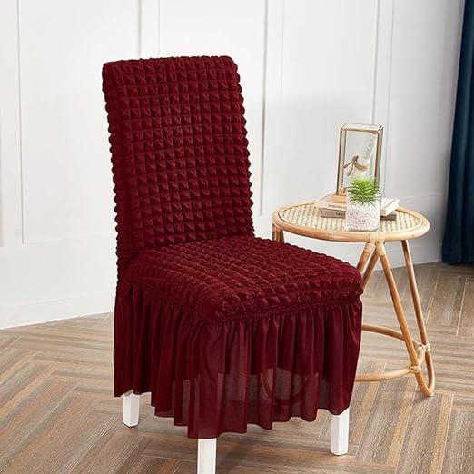 Dining Chair Cover Set 8 Piece Elastic Fitted Solid Color Cover Comfortable Chair Cover For Dining Room
